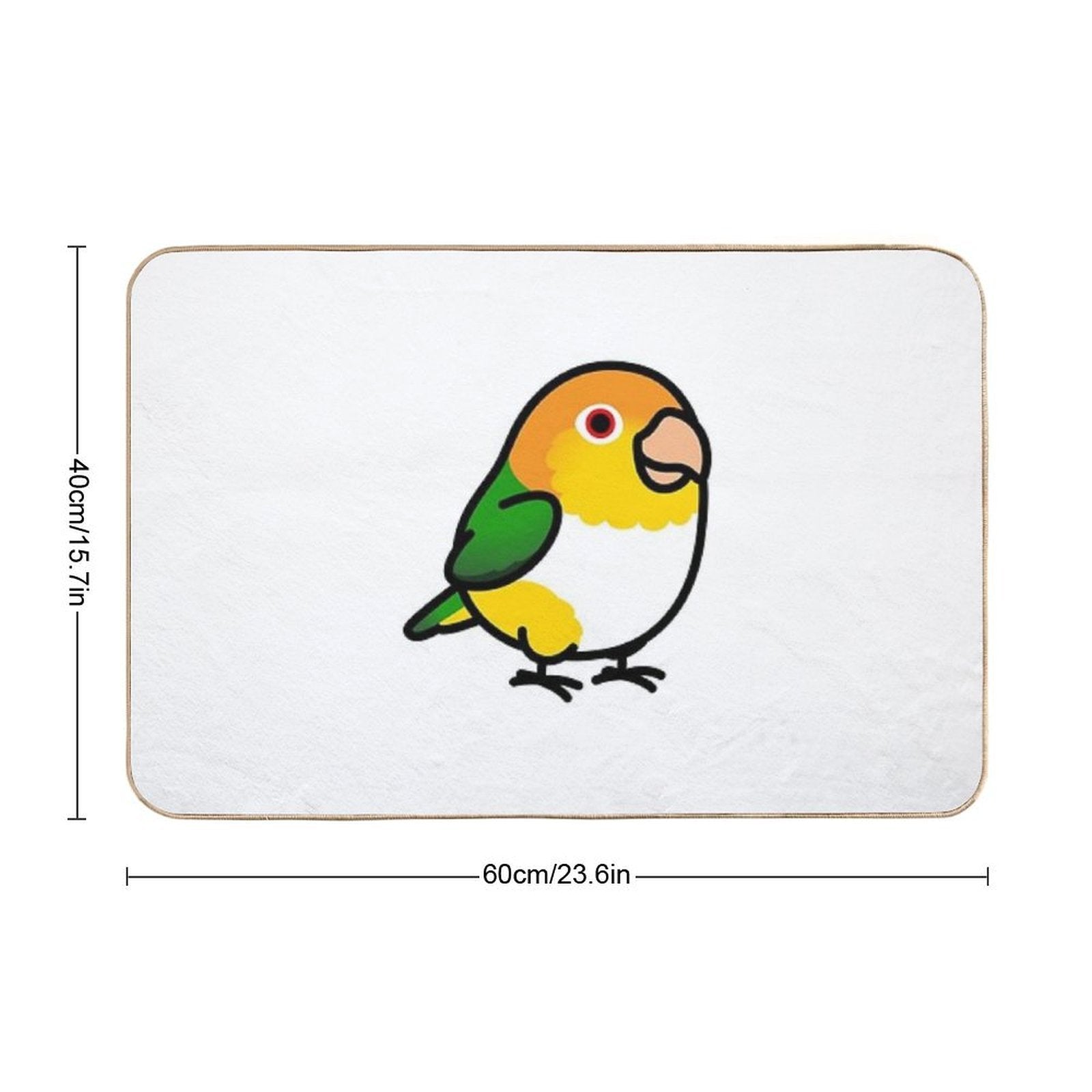 Chubby White Bellied Caique  Eco-Friendly Bath Mat