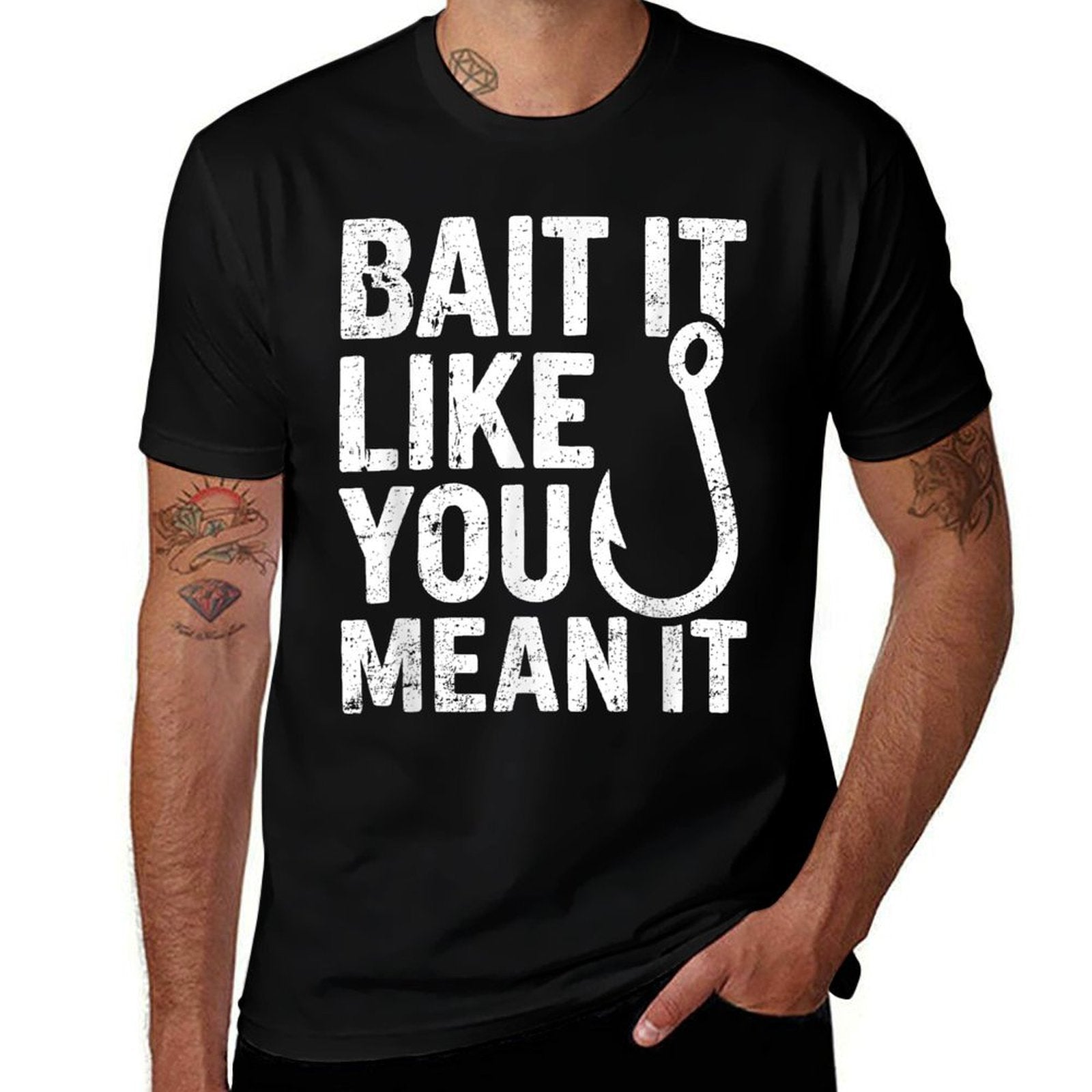 Mens Funny Fishing, Fisherman, Anglers  Moisture-wicking T-Shirt