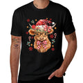 Western Highland Cow Lover Coquette Bow Merry Christmas  Tagless Design T-Shirt