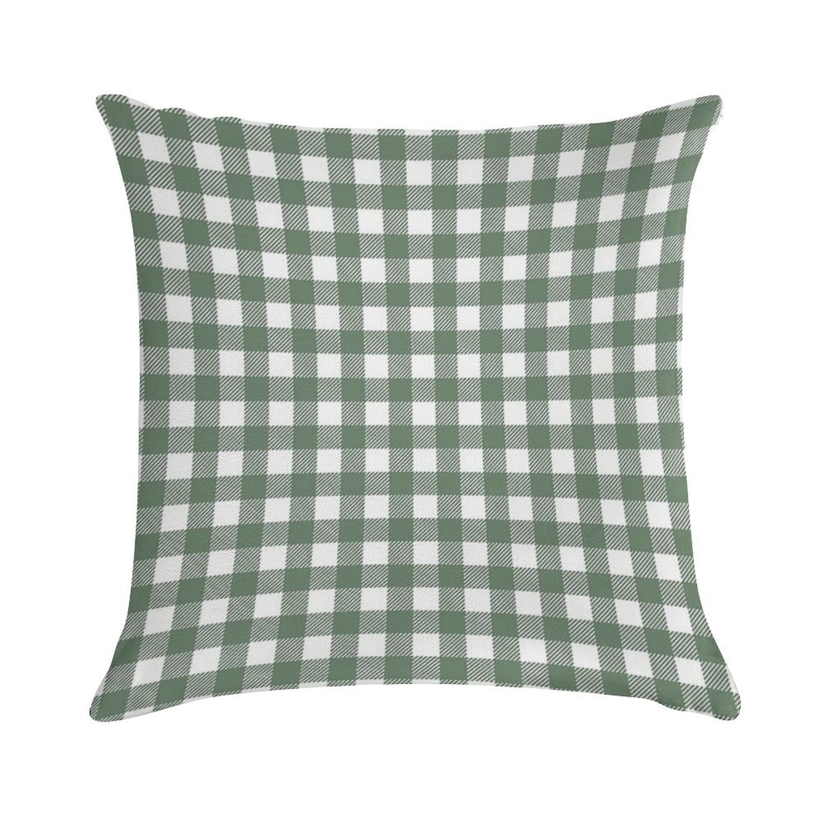 Plaid (sage Greenwhite) Soft Skin-Friendly Throw Pillow