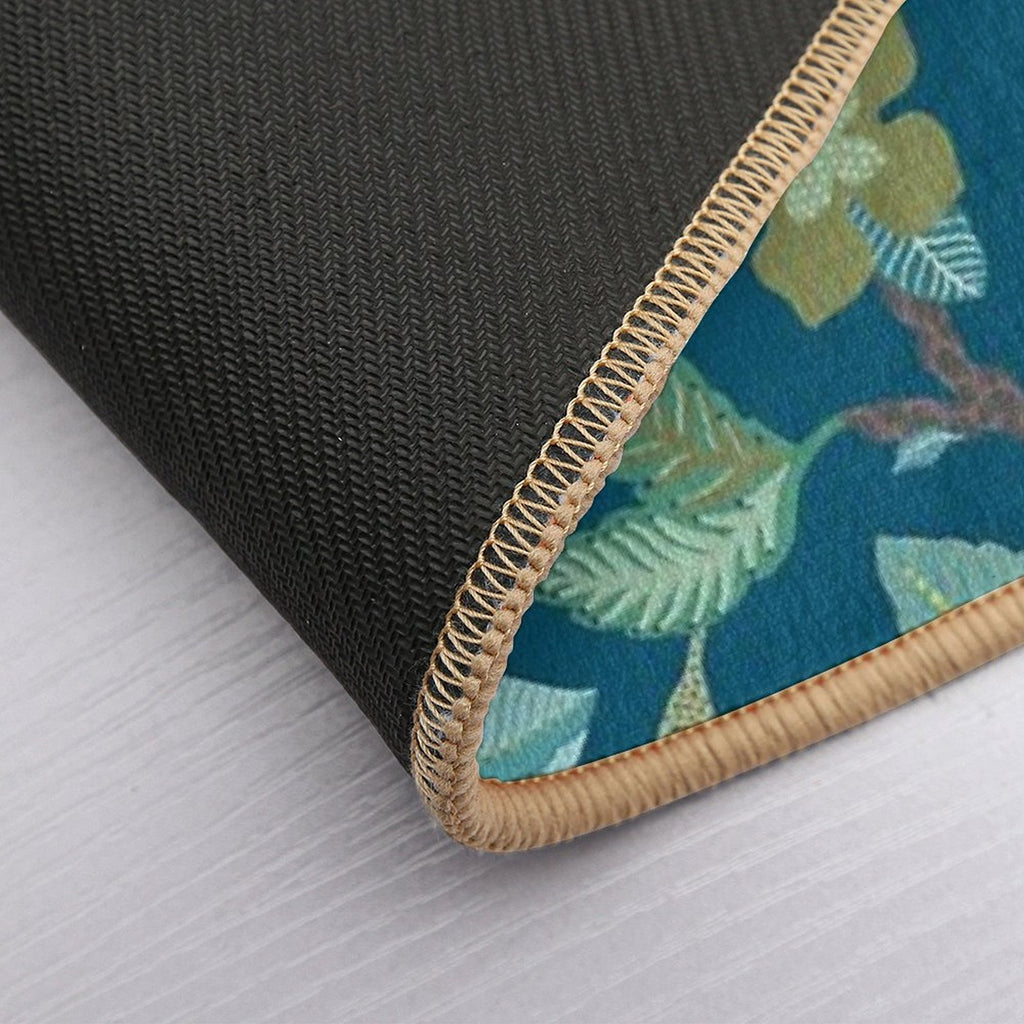 Jacobean Floral - Blue Durable Bath Mat