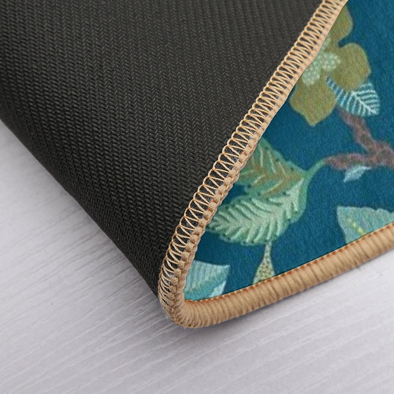 Jacobean Floral - Blue Durable Bath Mat