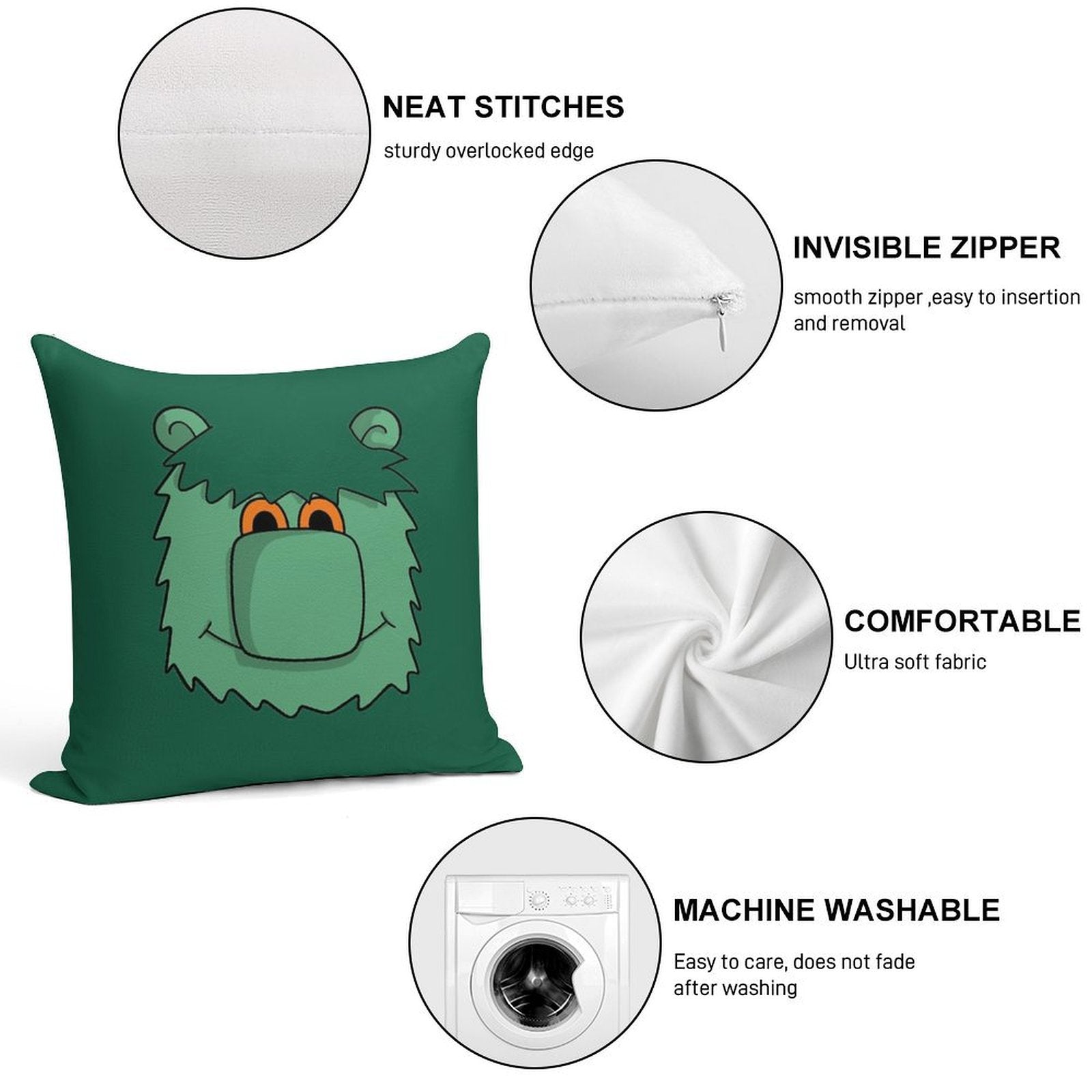 MUZZY Soft Anti-Pilling Throw Pillow