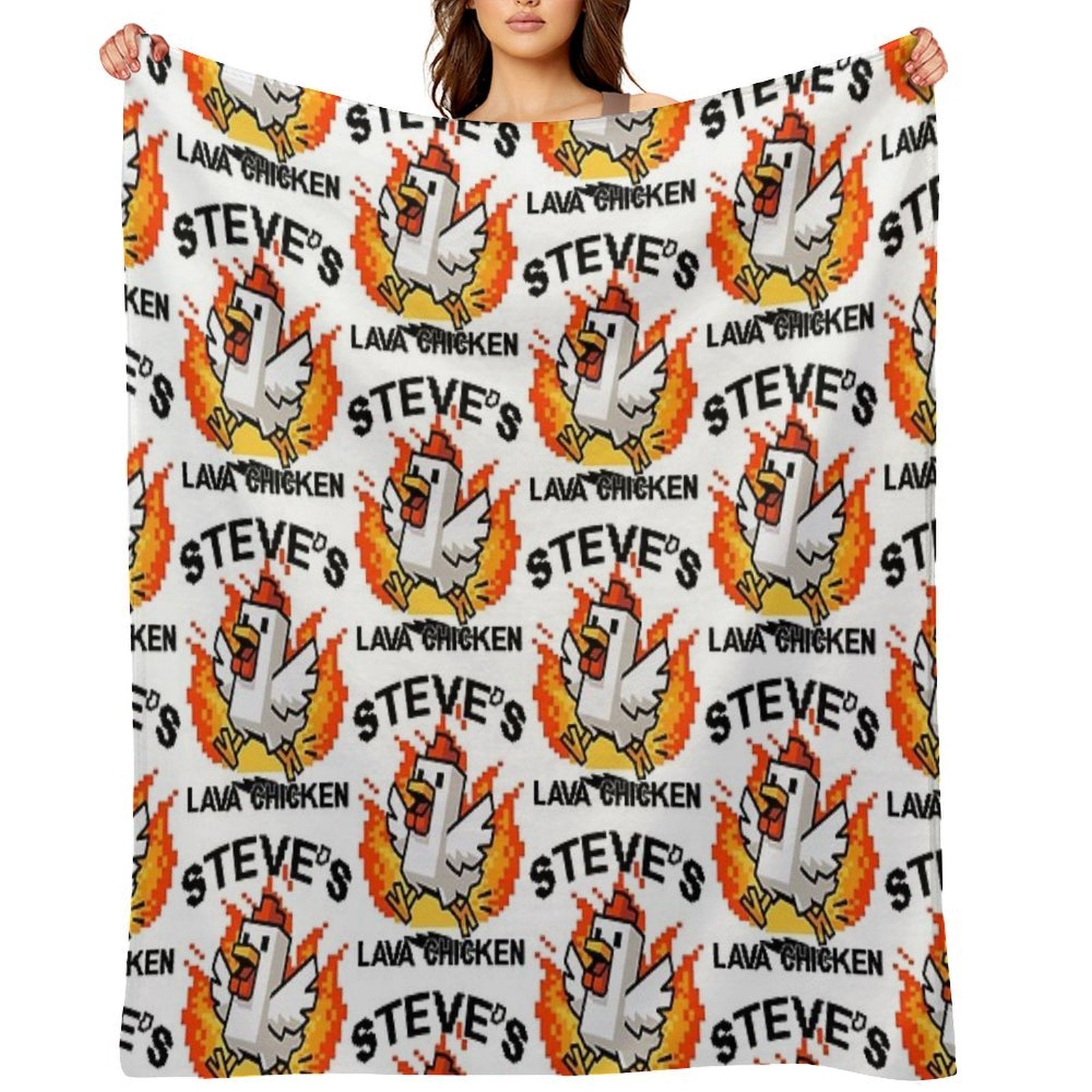 Steve's Lava Chicken Minecraft Movie All-season Throw Blanket