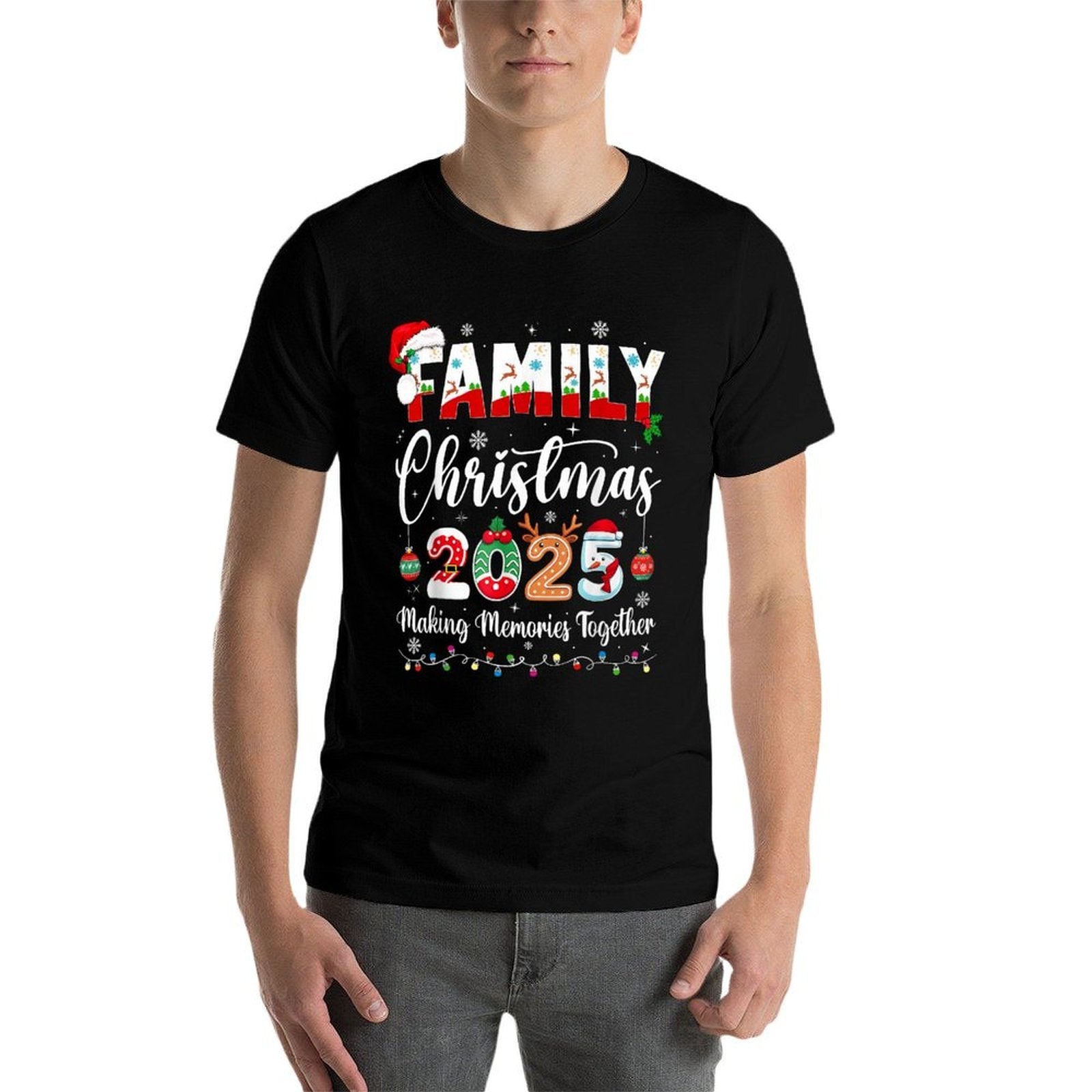 Family Christmas 2025 Making Memories Together Matching  Easy-care T-Shirt