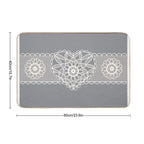 1970's 1980's Vintage Style Heart Shape Crochet Quilting Pattern Silver Heart Ribbon  Versatile Bath Mat