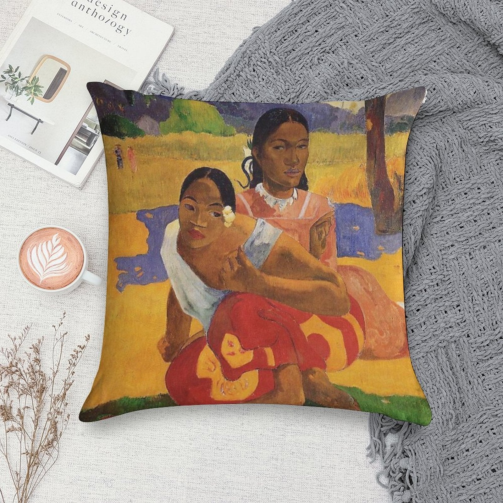 'Nafea Faa Ipoipo' - Paul Gauguin Soft Anti-Pilling Throw Pillow