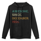 70 Years Old Awesome Since December 1954 70th Birthday Medium-Weight Fabric Hoodie
