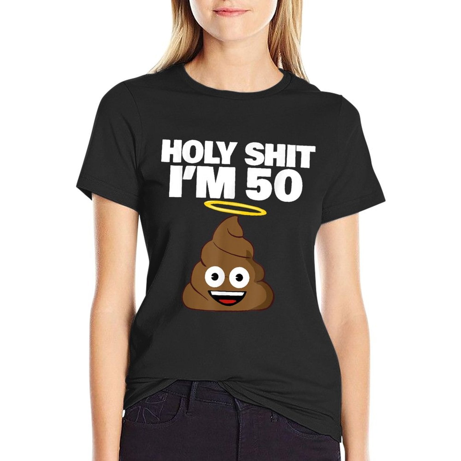 Funny Poop Cartoon 50th Birthday Holy Shit Im 50  Odor-resistant T-Shirt