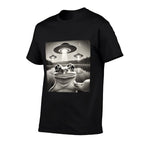 FrgloverCo. Funny Frog Selfie UFOs Unisex - Black, Small,, Cotton 100  Easy-care T-Shirt