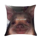 Shit Yourself Dog Meme Soft Style Accent Throw Pillow
