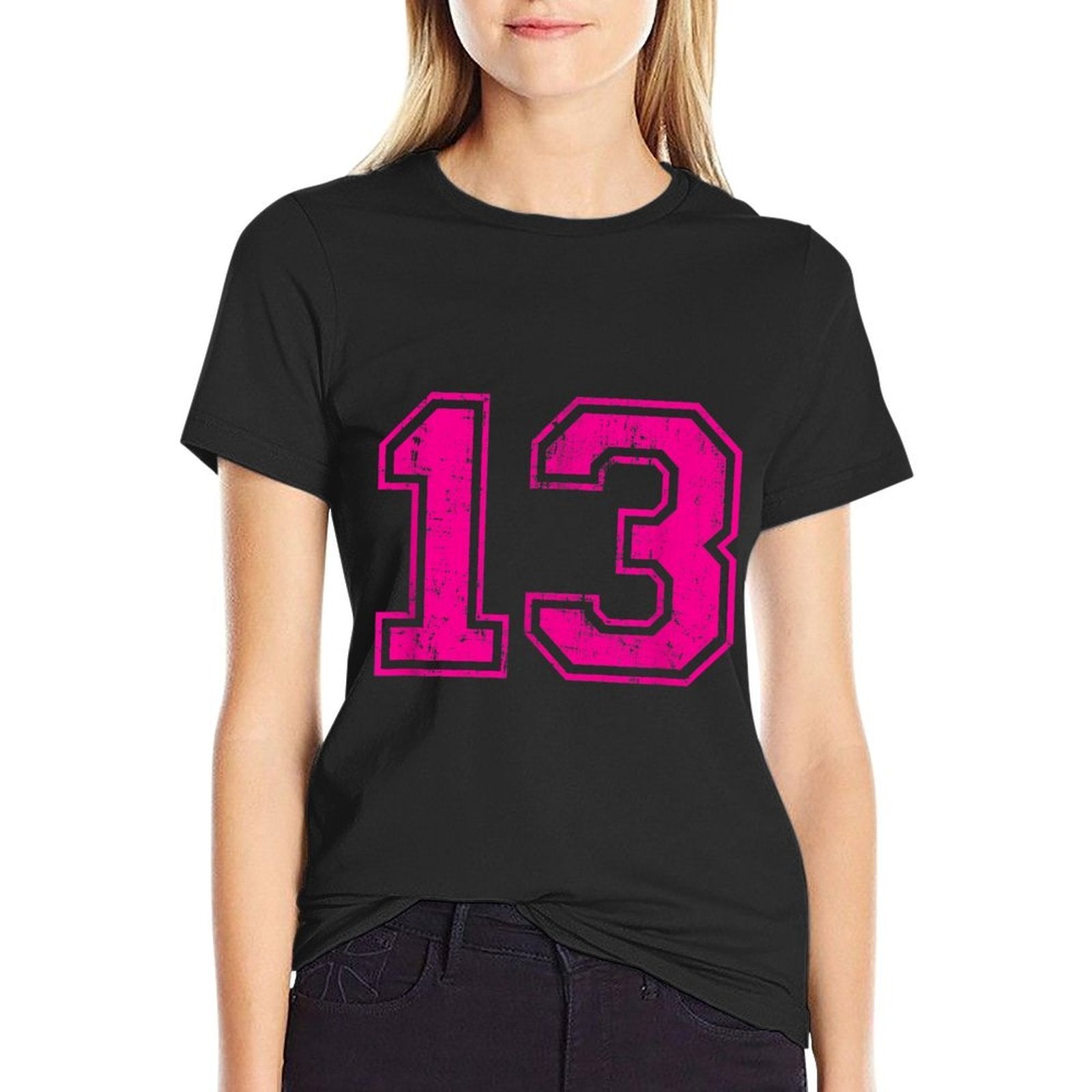 Number 13 Varsity Distressed Vintage Sport Team Players  Quick-drying T-Shirt