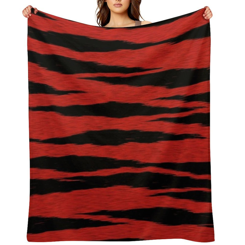 Crimson Tiger Skin All-season Throw Blanket