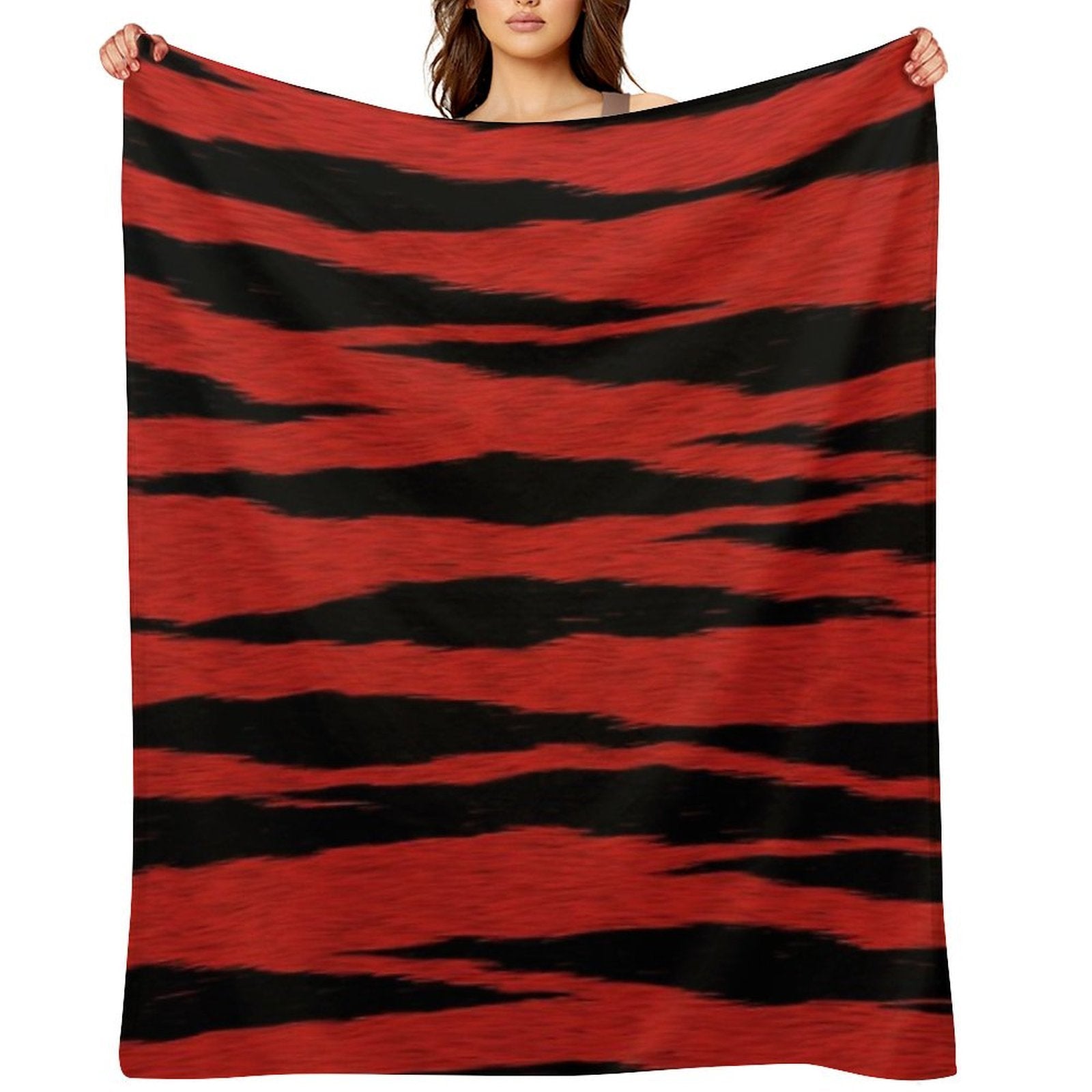 Crimson Tiger Skin All-season Throw Blanket