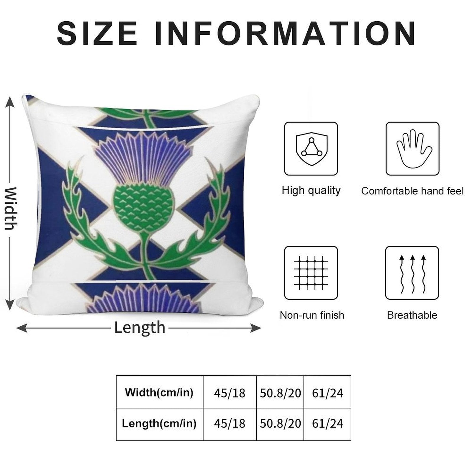 Flag of Scotland And Thistle Soft Washable Throw Pillow