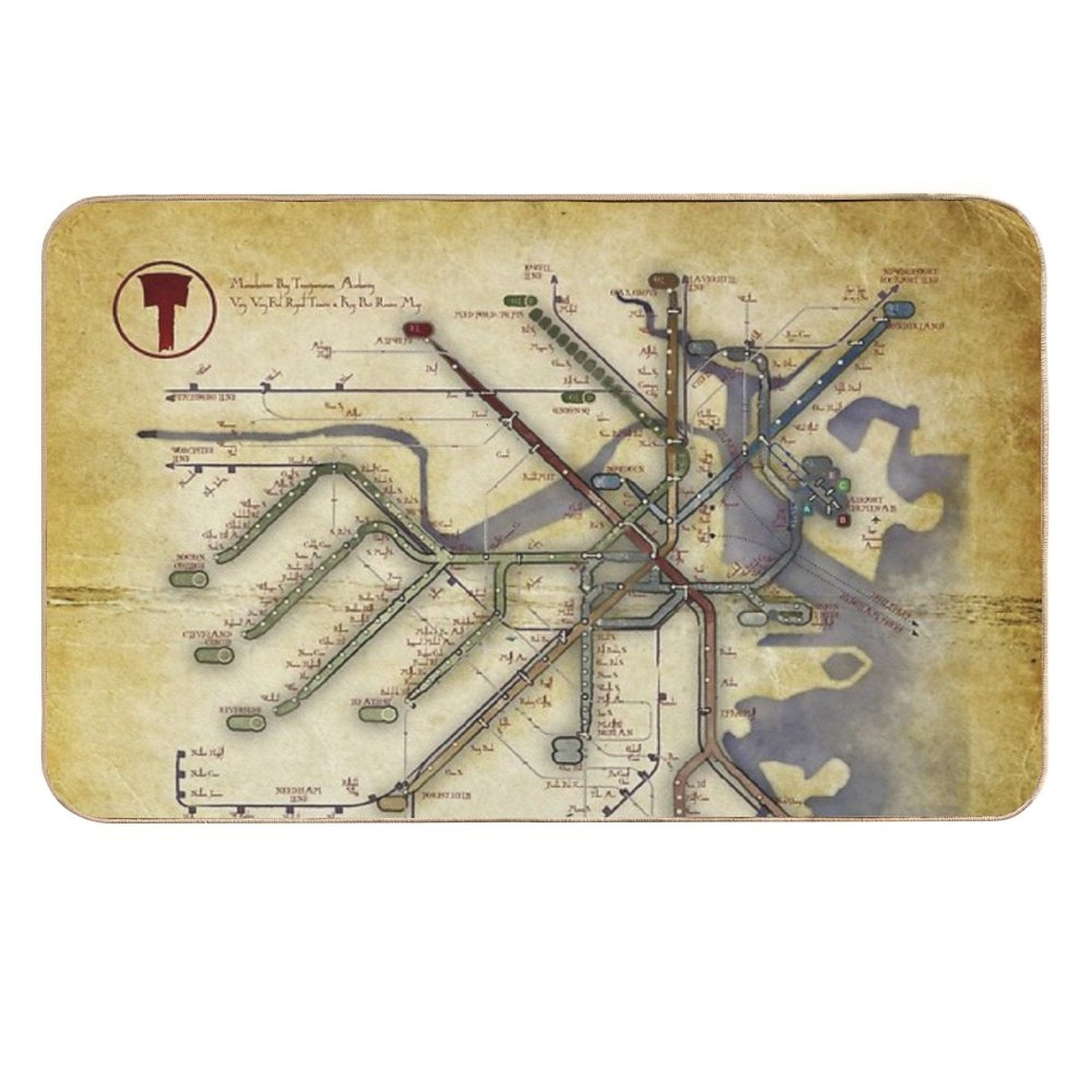 An Ancient T Map  Toxin-Free Bath Mat