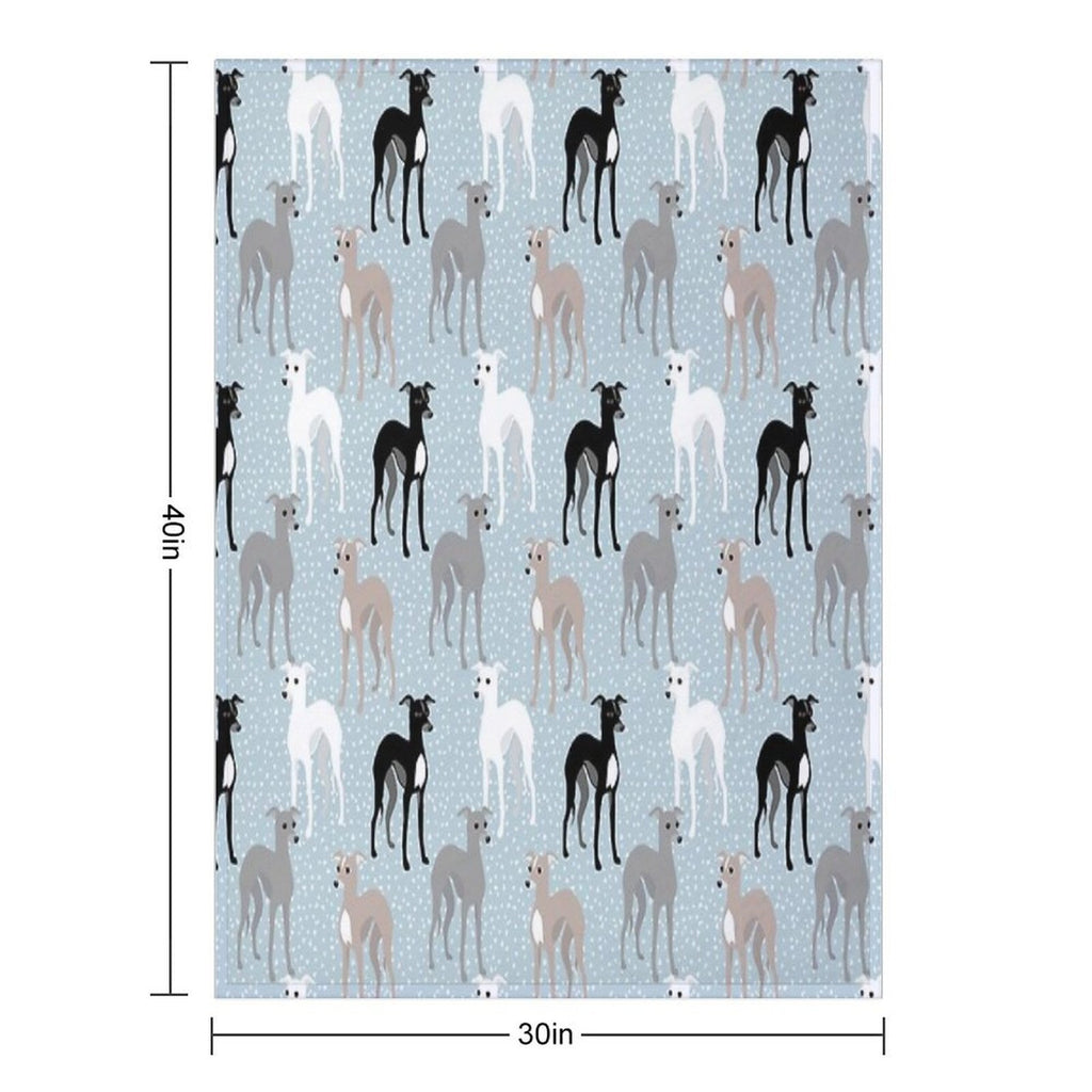 Italian Greyhounds Mid-Century Modern Pattern Wrinkle-free Throw Blanket