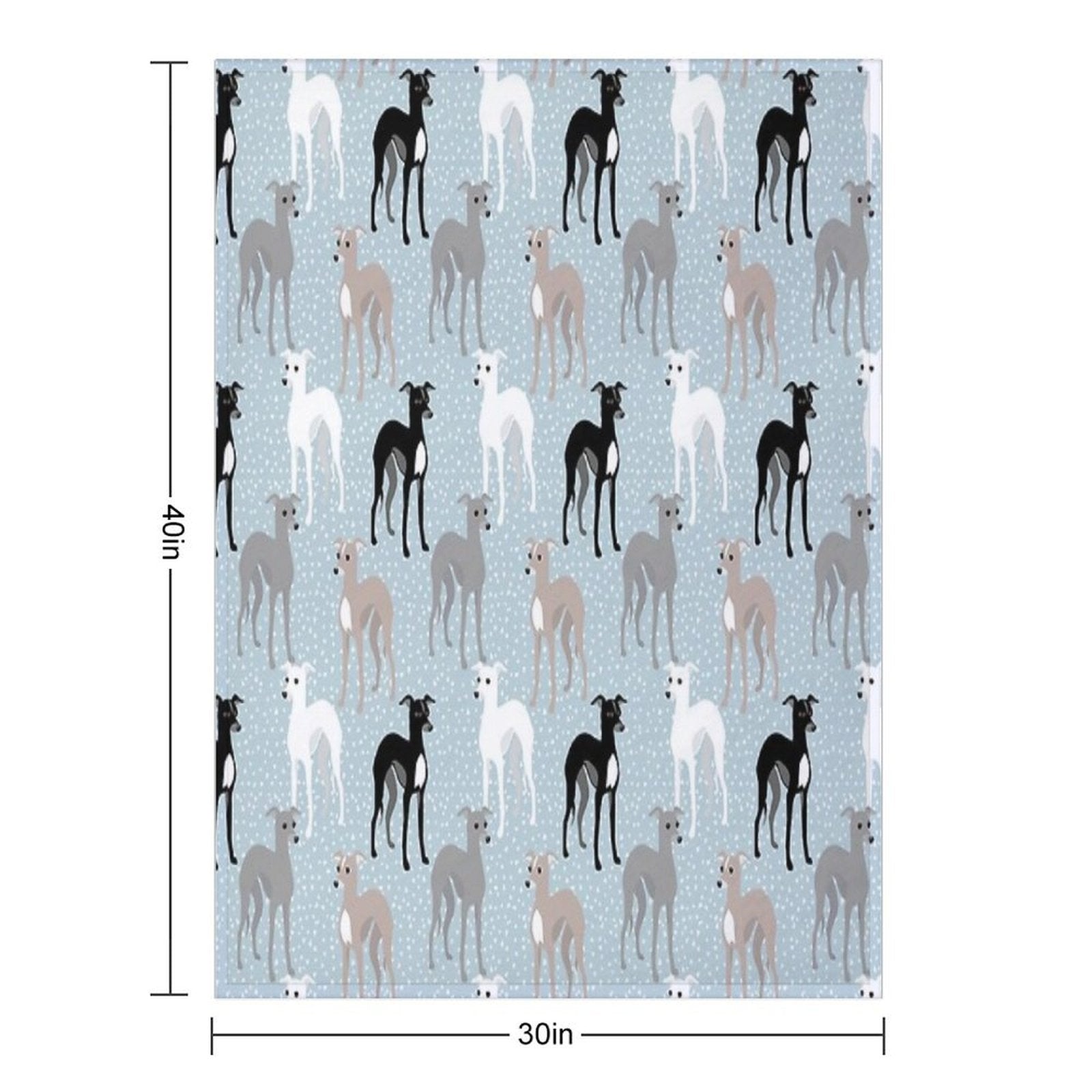 Italian Greyhounds Mid-Century Modern Pattern Wrinkle-free Throw Blanket
