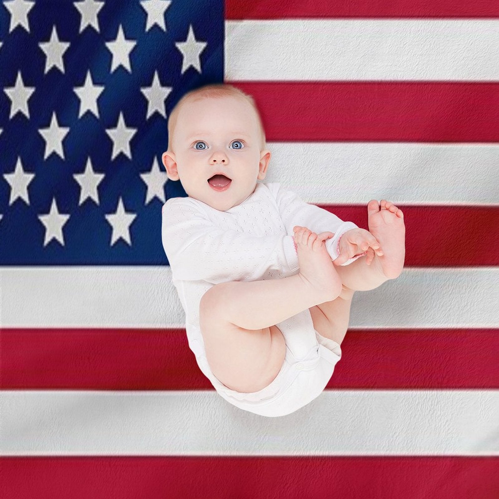 United States Flag Sustainable Throw Blanket