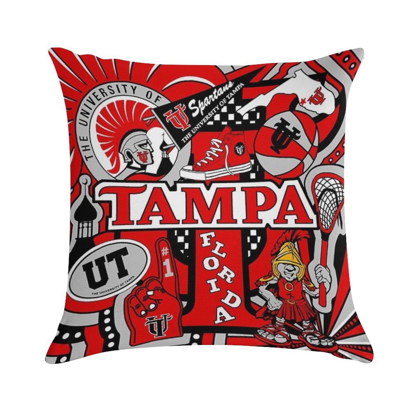Tampa Collage Soft Multiple Sizes Throw Pillow