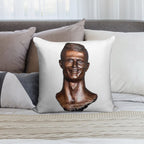 Cristiano Ronaldo Statue Soft Skin-Friendly Throw Pillow