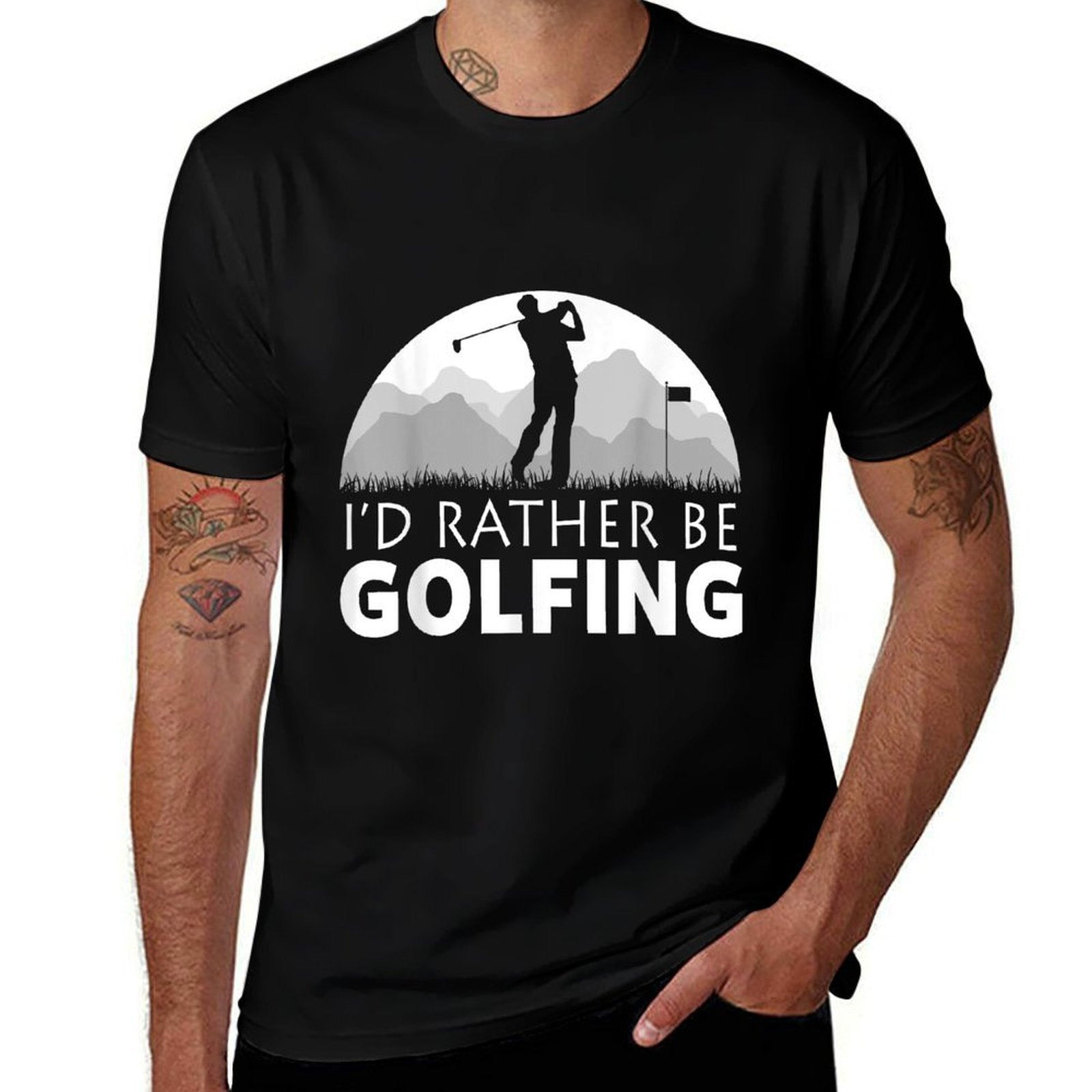 GOLF ID RATHER BE GOLFING FUNNY GOLF Comfortable T-Shirt