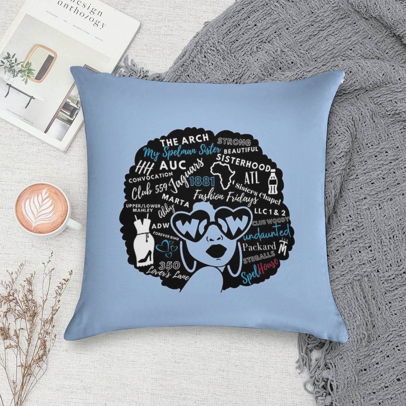 Spelmanite Blue Soft High-Density Material Throw Pillow