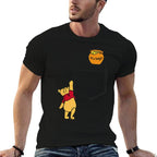 Disney Winnie The Pooh Reaching For Faux Pocket Honey  Stretchy T-Shirt