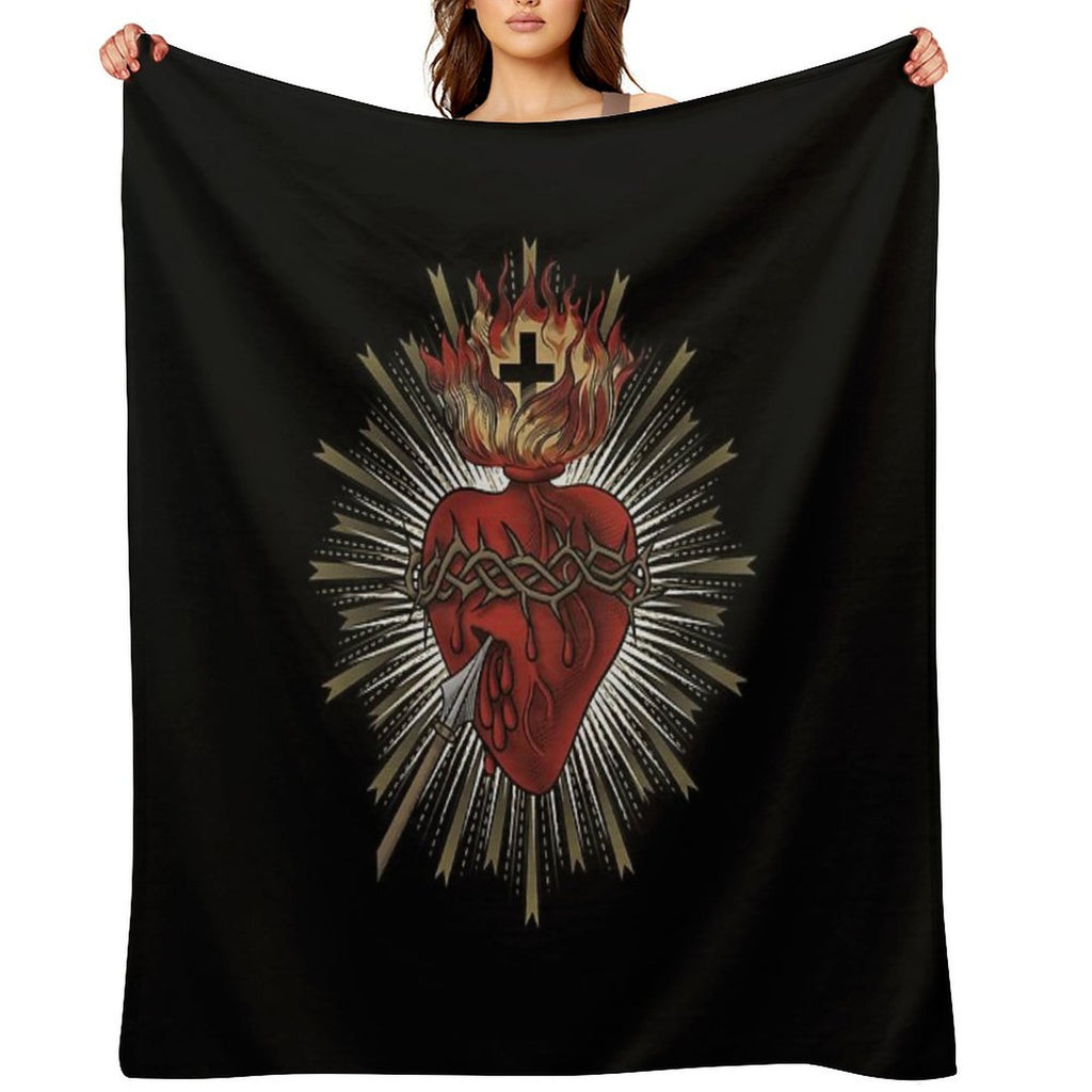 Sacred Heart of Jesus Christ Travel-friendly Throw Blanket