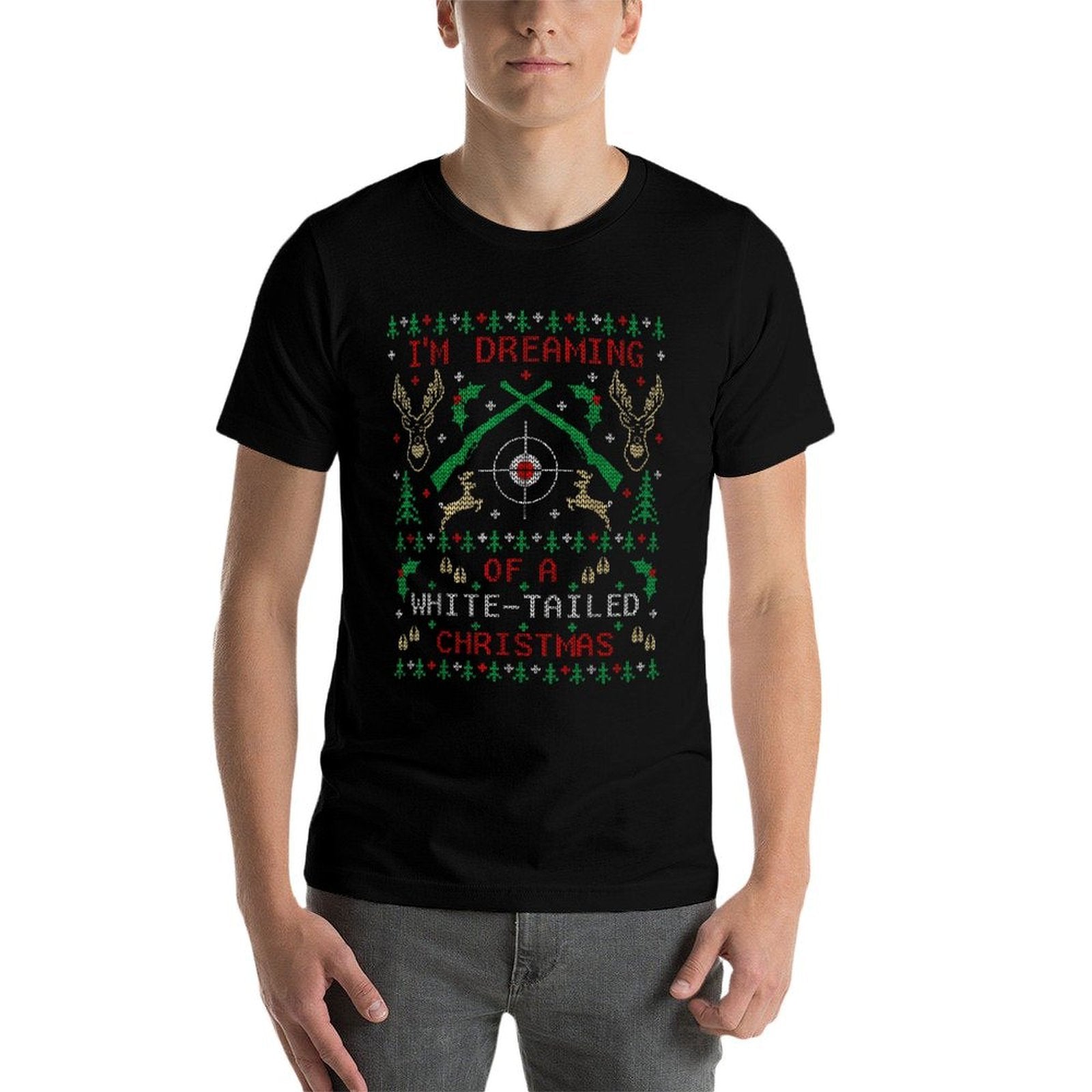 Deer Hunting Funny Ugly Christmas Sweater Partys  Breathable T-Shirt