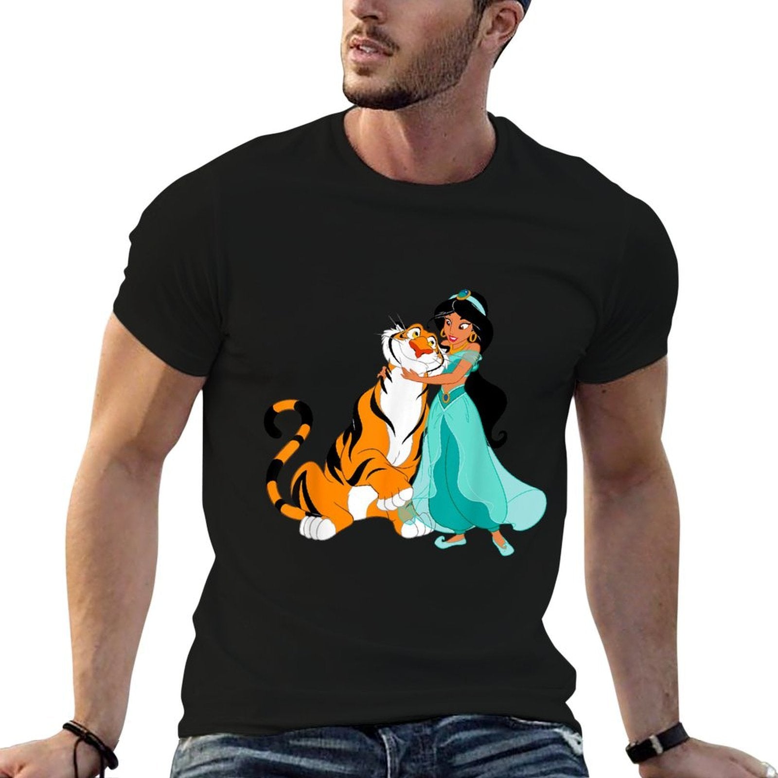 Disney Aladdin Princess Jasmine And Rajah Friends  Tagless Design T-Shirt