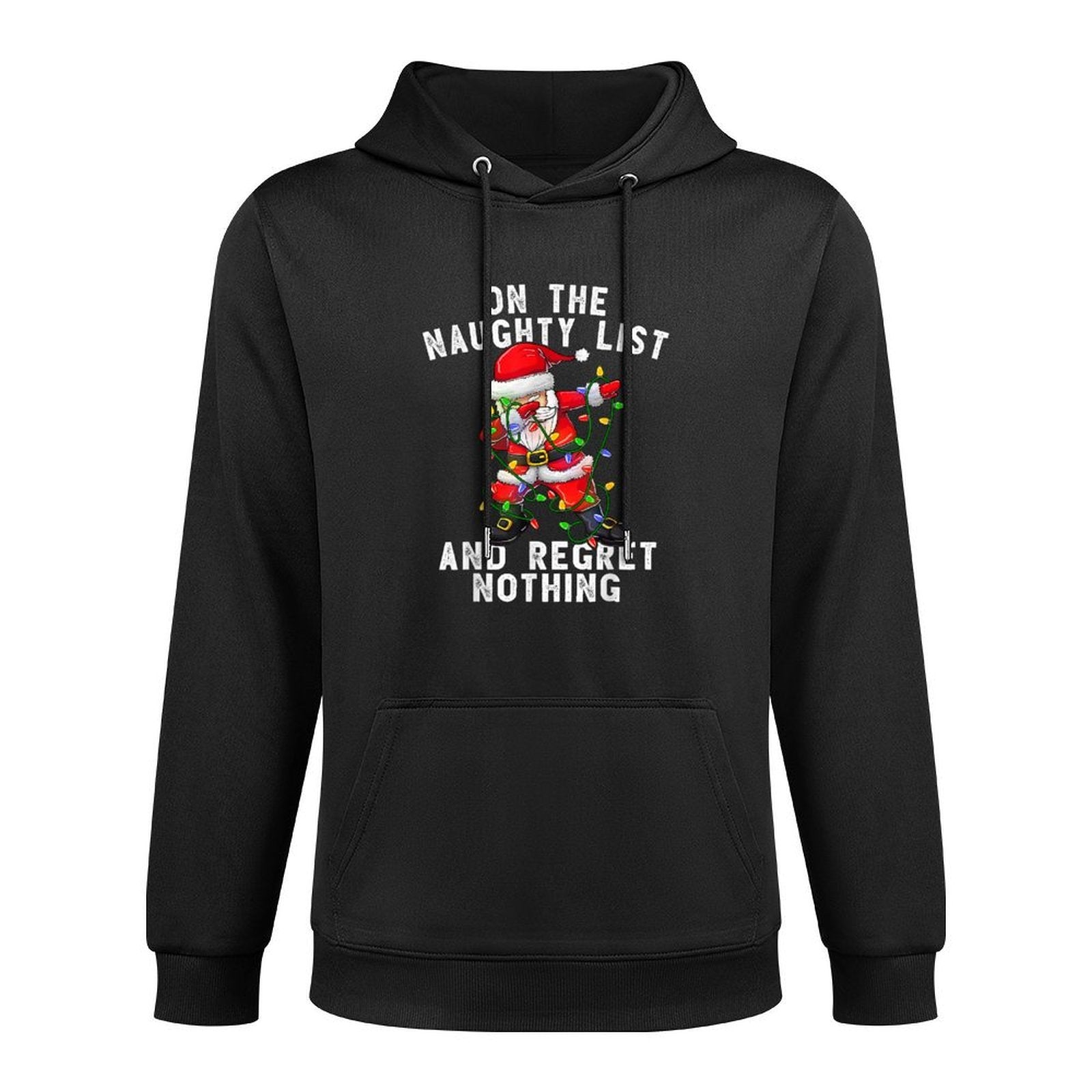 On The Naughty List And I Regret Nothing Dabbing Santa Cotton-Polyester Blend Hoodie