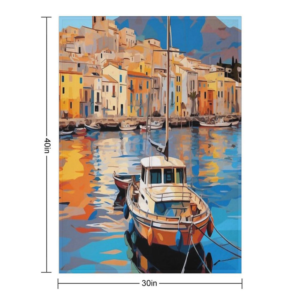 A Pop Art Travel Print of Palermo - Sicily - Italy Machine-washable Throw Blanket