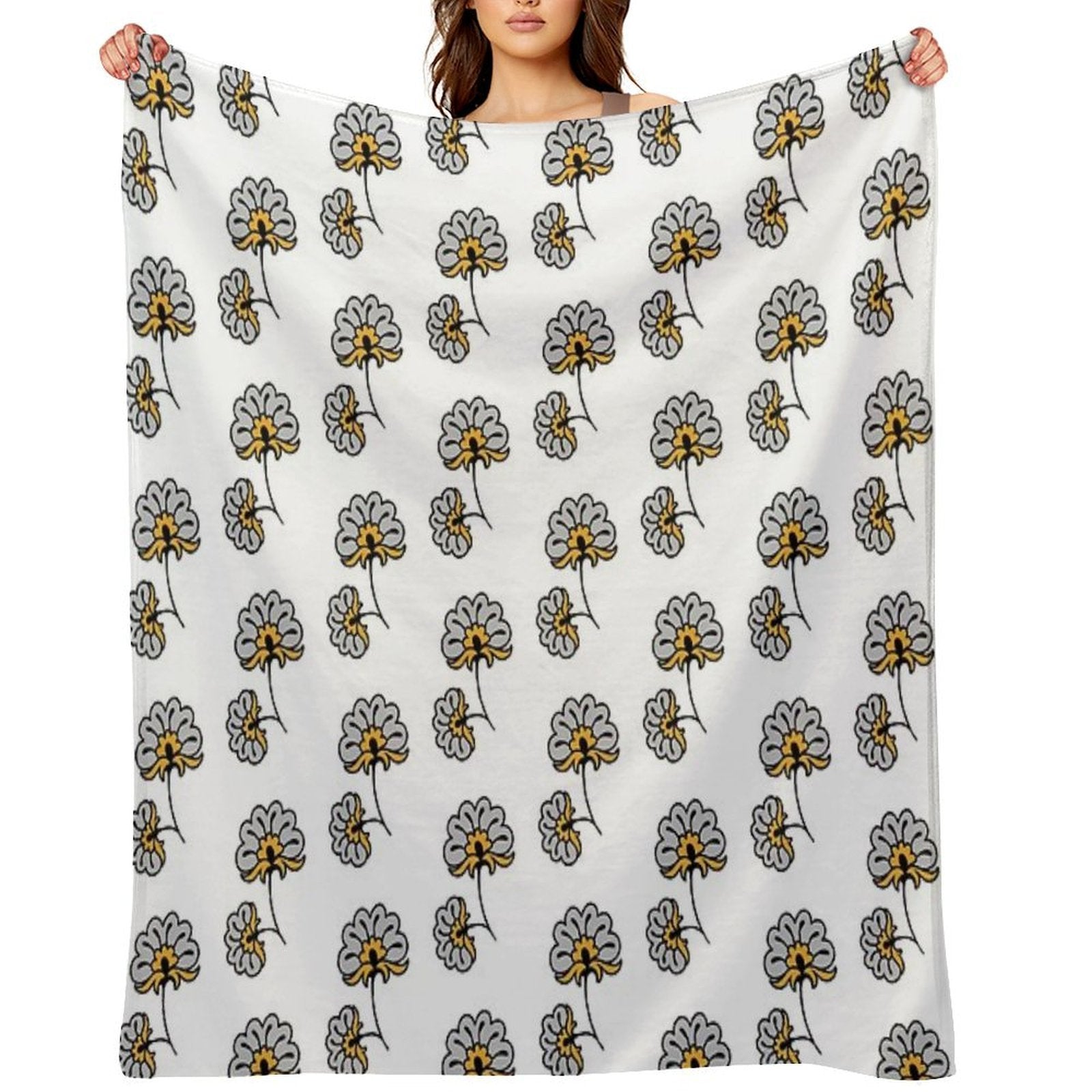 Pheux Flowers Easy Care Throw Blanket