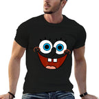Spongebob SquarePants Large Smiling Face  Rolled Sleeves T-Shirt