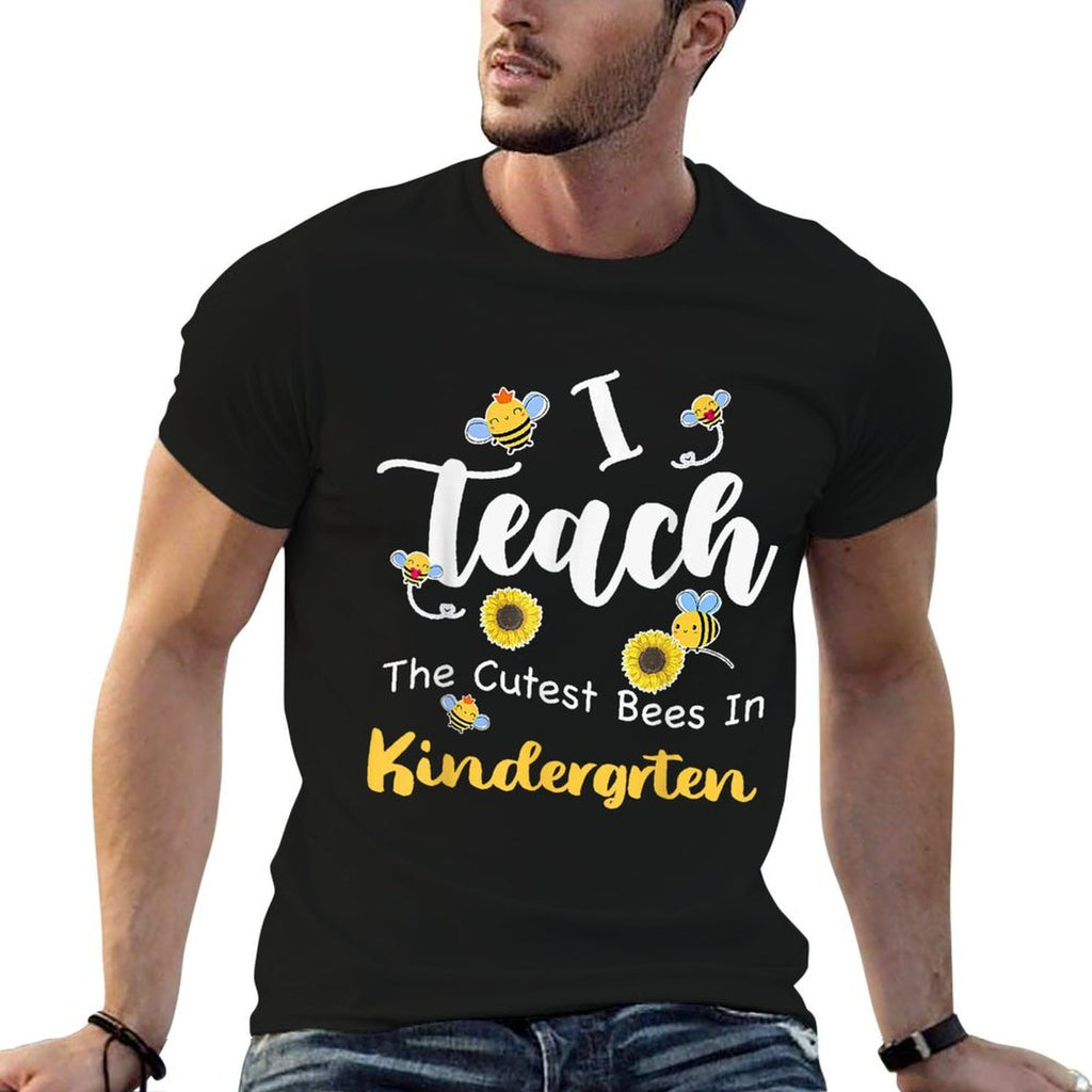 I Teach The Cutest Bees In Kindergarten Teachers Back To for Men Women Kids  Wrinkle-resistant T-Shirt