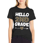 Hello 2nd Grade Leopard Print Second Grade Teacher Kids Gift  Eco-friendly Material T-Shirt