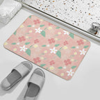 Pink Flowers Durable Bath Mat