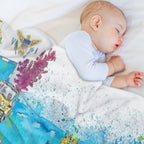 Saint Thomas USVI Illustrated Travel Map with Roads And Tourist Highlights Compact Throw Blanket