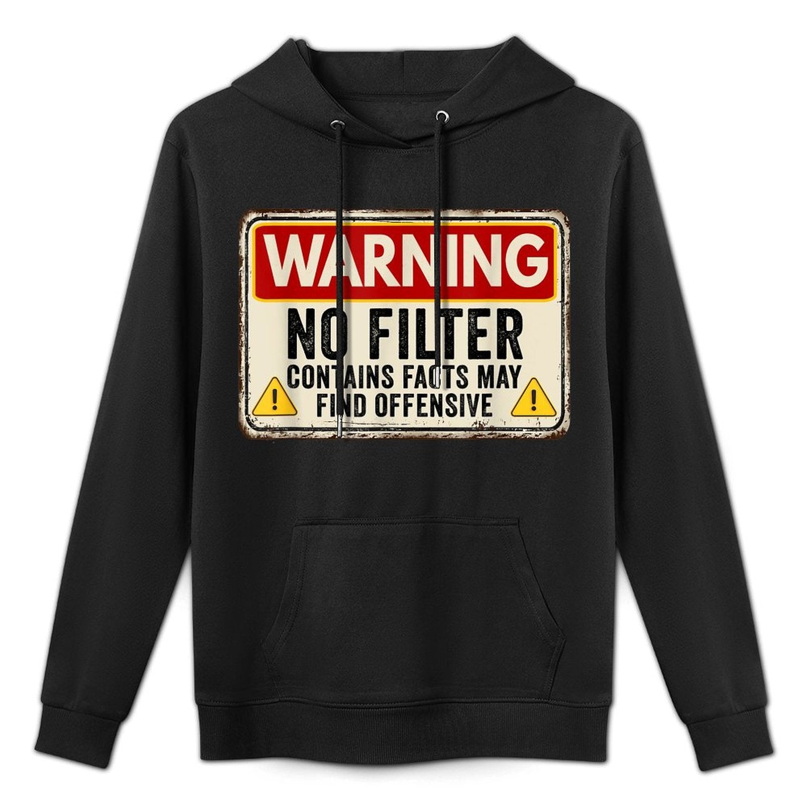 Caution I Have No Filter, Adult Humor, Funny Sarcastic Machine Washable Hoodie