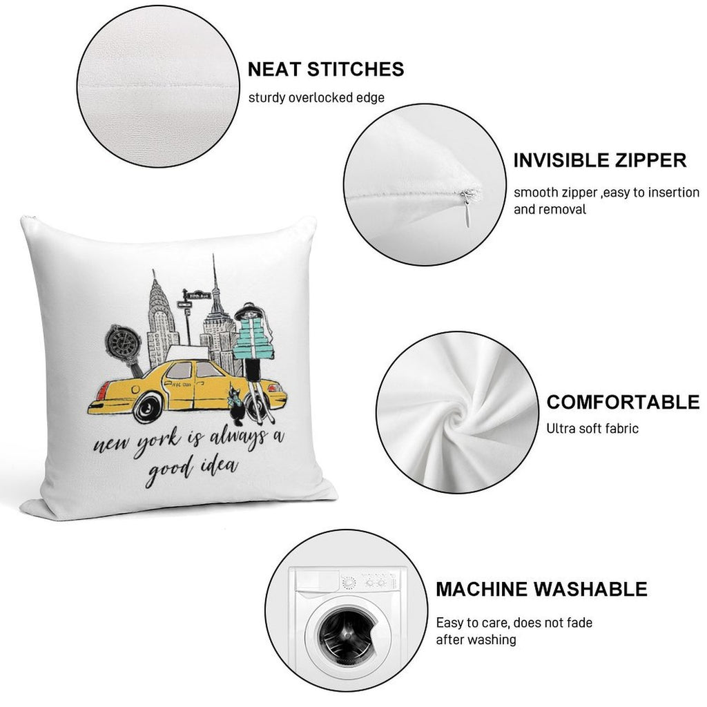 New York Girl Soft Warmth Comfort Throw Pillow