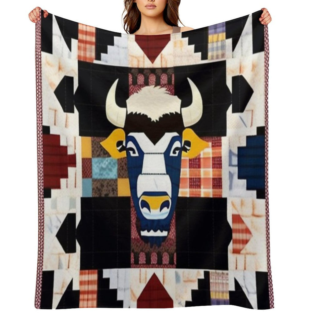 Buffalo Patchwork Quilt Wrinkle-free Throw Blanket