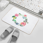 Watercolor Wreath  Slip-Resistant Bath Mat