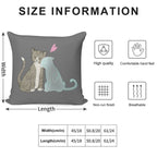 Cat Love Soft Shrink-Resistant Throw Pillow