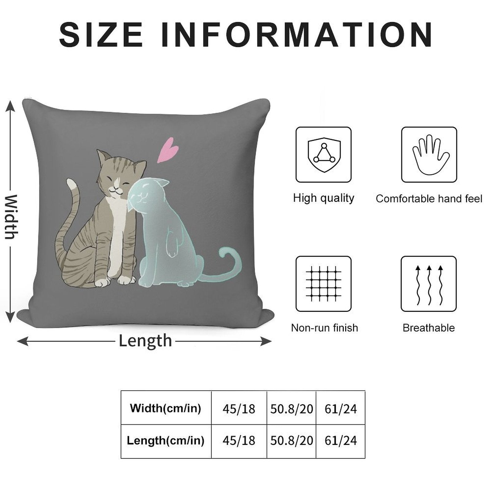Cat Love Soft Shrink-Resistant Throw Pillow