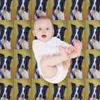 Taj - Border Collie Dog Painting Wrinkle-free Throw Blanket