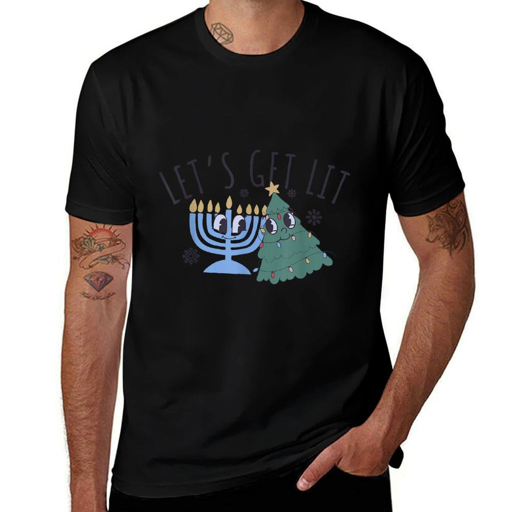 Lets Get Lit Chrismukkah Hanukkah Christmas Matching Family  Breathable T-Shirt