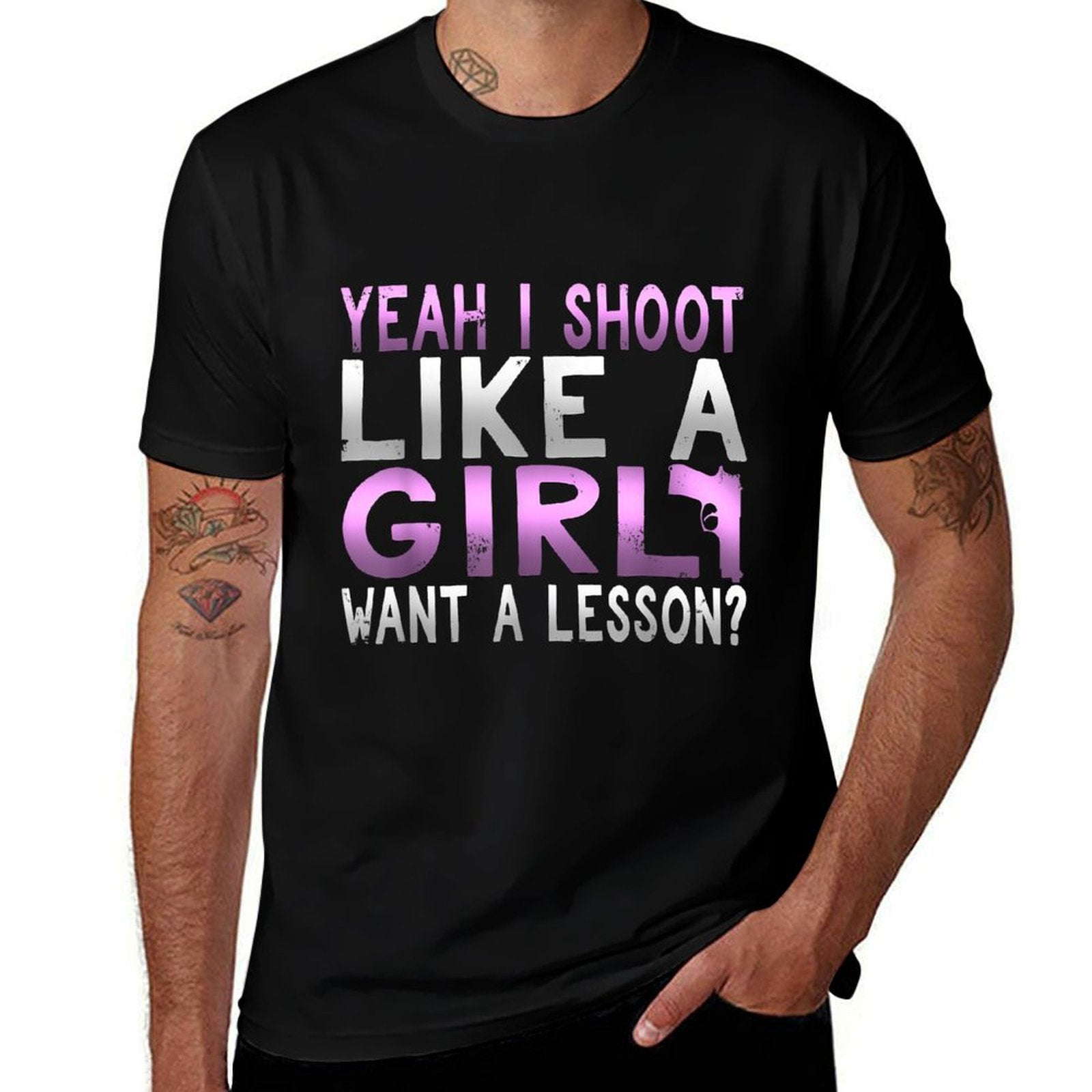 Funny Yeah I Shoot Like A Girl Want A Lesson Hunting T  Stretchy T-Shirt