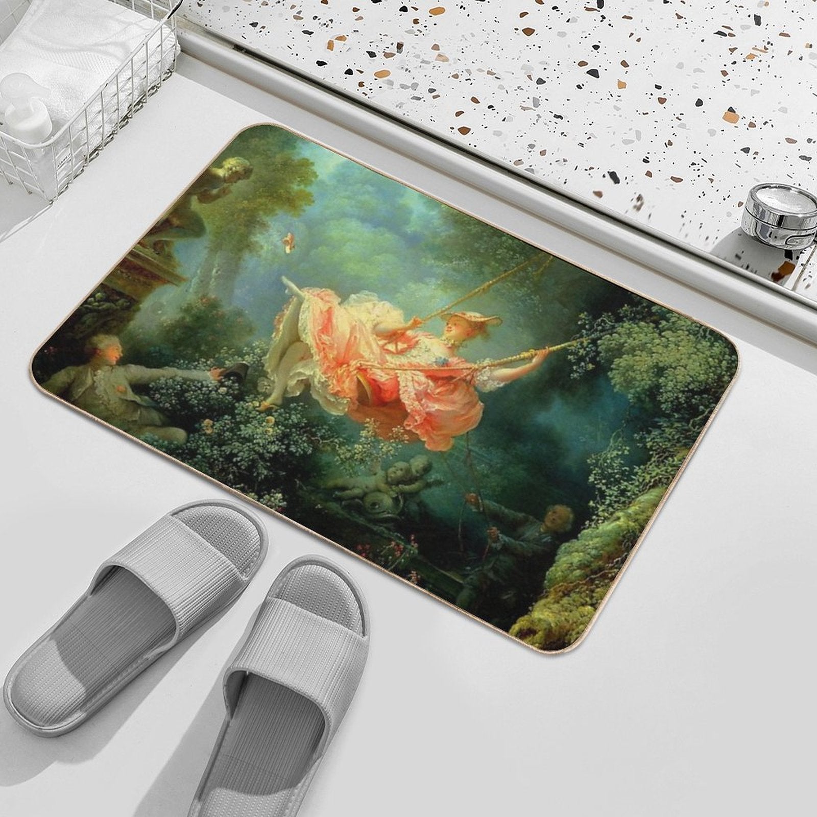 Jean-Honoré Fragonard The Swing (L'Escarpolette)(The Happy Accidents of The Swing)  Anti-Trip Bath Mat