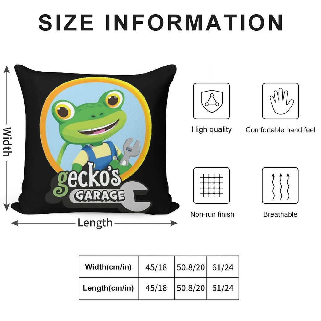 Kids Garage Gecko's GG Soft Washable Throw Pillow